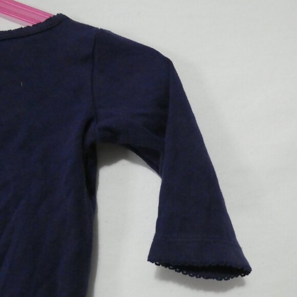CARTER'S | 12 months | Navy Blue Shirt With Lace Trim and Pink Bow - Picture 10 of 12